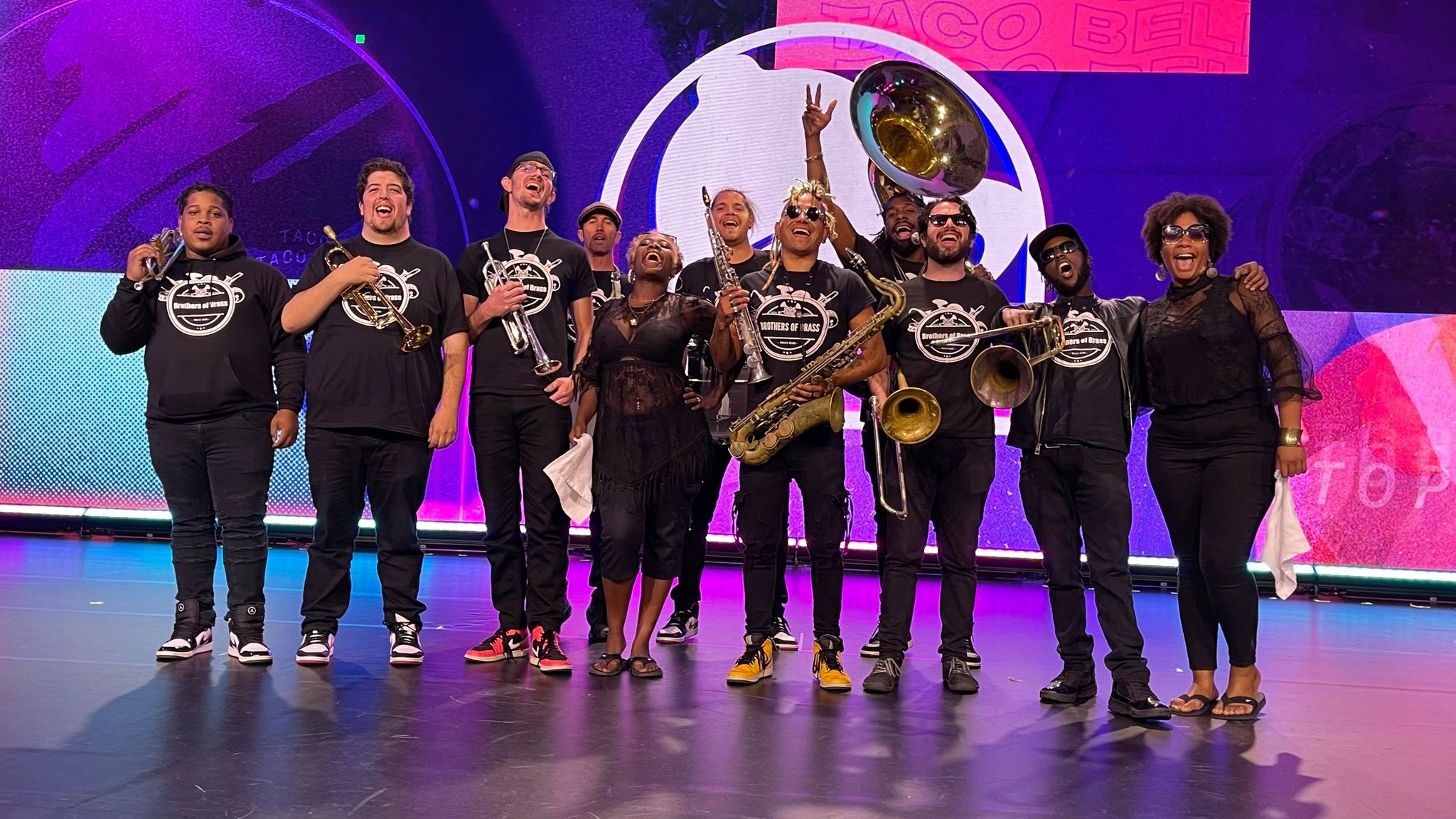 Brothers of Brass performing together onstage